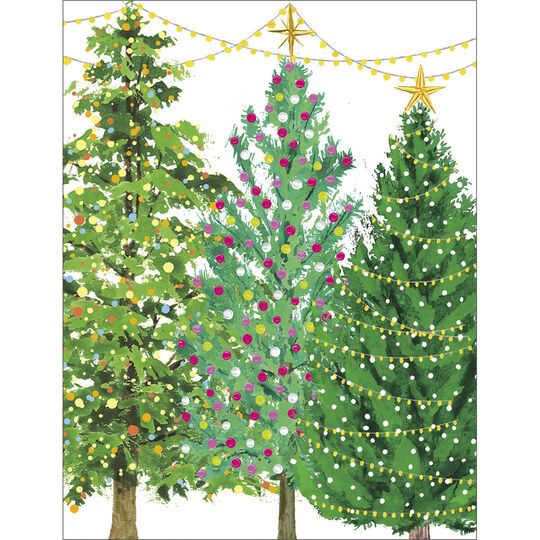 Christmas Tree with Lights Holiday Cards